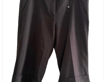 Alannah Hill Brown Tailored Capris Cuffed hems Shorts size 10 Australia