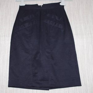 ALVIN VALLEY Vintage Black Polyester High Waist Pencil Skirt Size:0/32