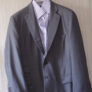 Paul Stuart Tweed Gray Wool 2 Button Sport Coat Men&#39;s Jacket Blazer Size 42 R