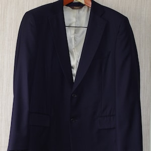 Paul Stuart Navy Blue Wool 2 Button Vent Men&#39;s Blazer Jacket Sport Coat Size:40