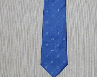 Valentino Cravatte Blue Print Silk Satin Men's Neck Tie 59" x 3,25"