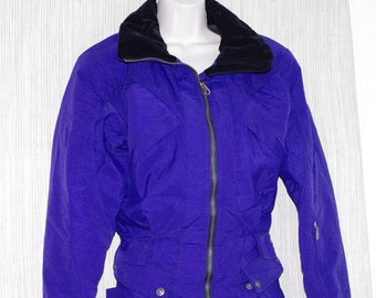 NILS Purple Ski Wear Vintage Women's Jacket Padded Shoulder Activewear Size: 10