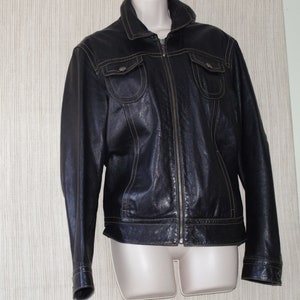 Wilsons Leather Black Women Bomber Jacket Coat Size:L