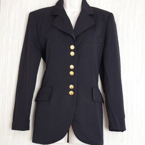 Escada Margaretha Ley Black Gold Button Women Jacket Size:38