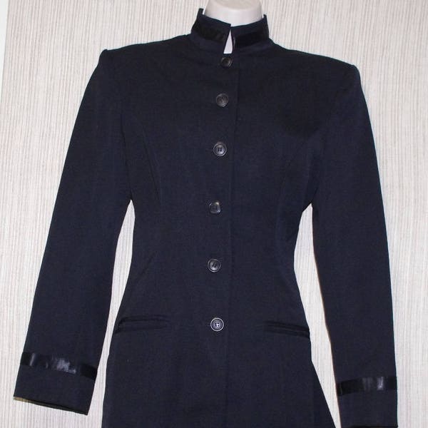 NORMA Kamali Black Wool Women Jacket Padded Shoulder Women Size:6