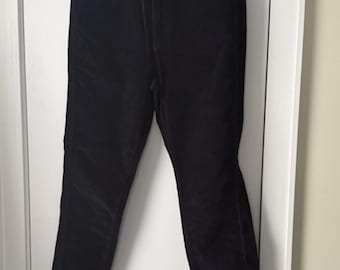 British corduroy Dark Blue Corduroy Pants women size 28 made in Portugal