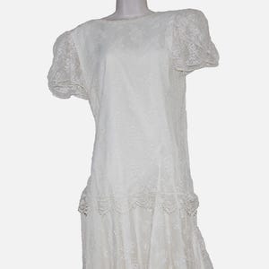 Barbara Chodos Michael Marcella Cream Ivory Short Sleeve Lace  Dress:12