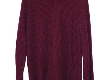 Polo GOLF Ralph Lauren Herr Bomull Alpacka V-ringad Tröja Marooon Preppy Storlek: M