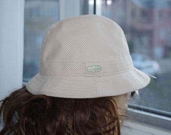 Kangol Stripe Lahinch Baumwoll-Fischerhut in Beige Colorway Size: Large