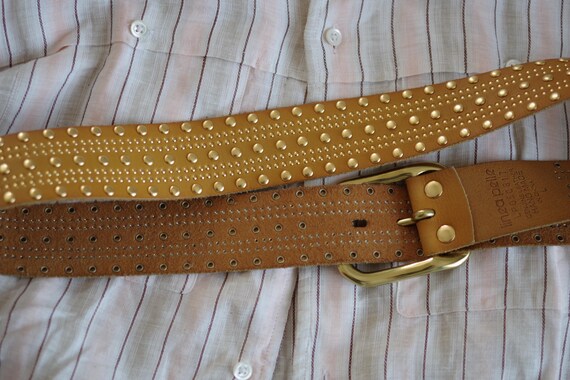 LINEA PELLE Hand Made Gold Brown Rare Beauty Women display picture 1