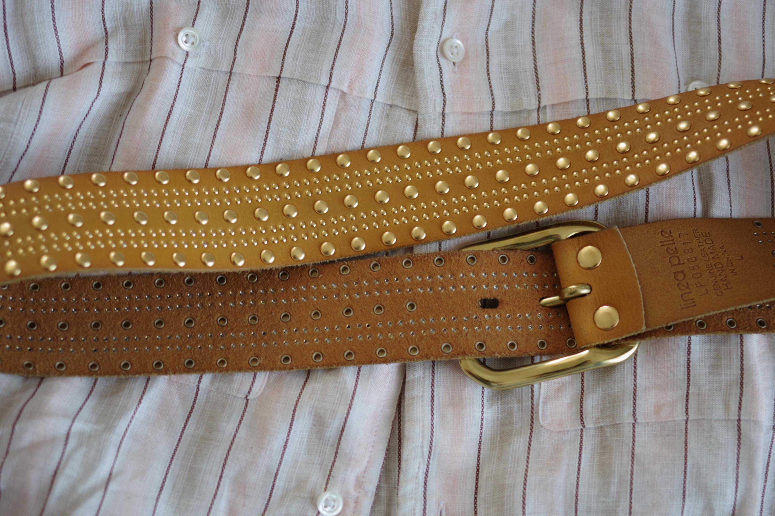 LINEA PELLE Hand Made Gold Brown Rare Beauty Women display picture 1