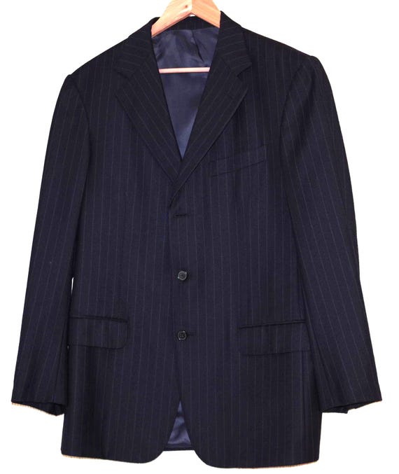 Ermenegildo Zegna Heritage Navy Blue Pinstripe 100%wool Blazer