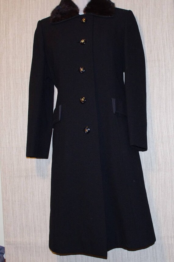 DEL-SHIRE Original  Black American  Wool Coat Mink