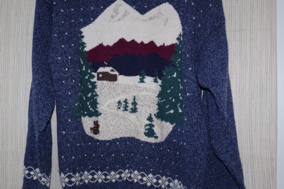 VTG Northern Reflections  Blue Wool Blend Pullove… - image 5