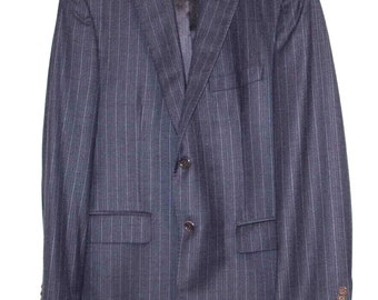 Ermenegildo Zegna Cloth Heritage Wool Gray Striped Slim Fit Blazer Size:40S