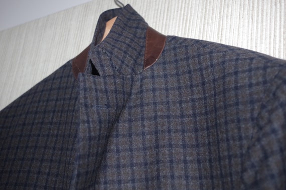 Brooks Brothers Wool Silk leather trimmed Checked… - image 2
