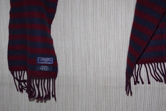 Charles Tyrwhitt cashmere striped red blue scarf - image 3