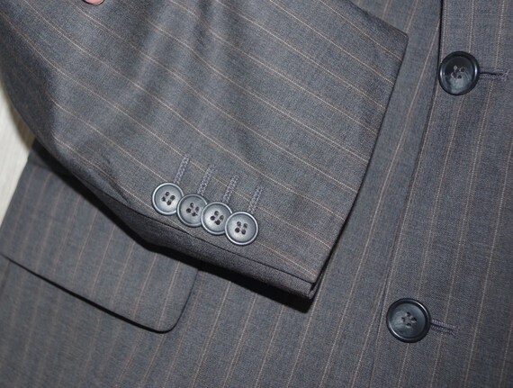 Ermenegildo Zegna Dino Salvatore Wool Silk Gray Brown Striped