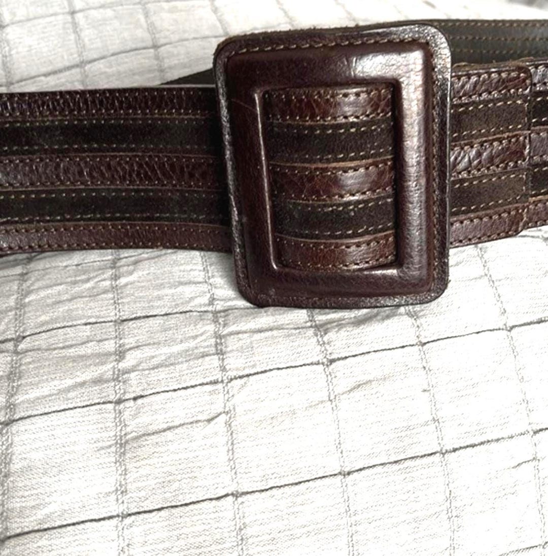 Theory Brown Leather Wide Belt Women Size Small - Etsy display picture 3