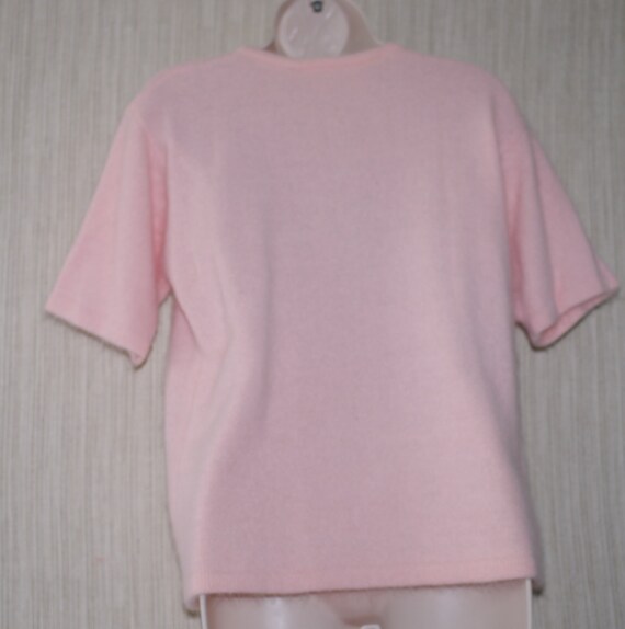 Rafaella Pink Angora lambswool Short Sleeve Crew Neck… Gem