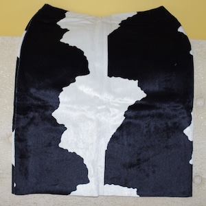 Rem Garson Cow Print Black White Leather Polyester Skirt Size: 12