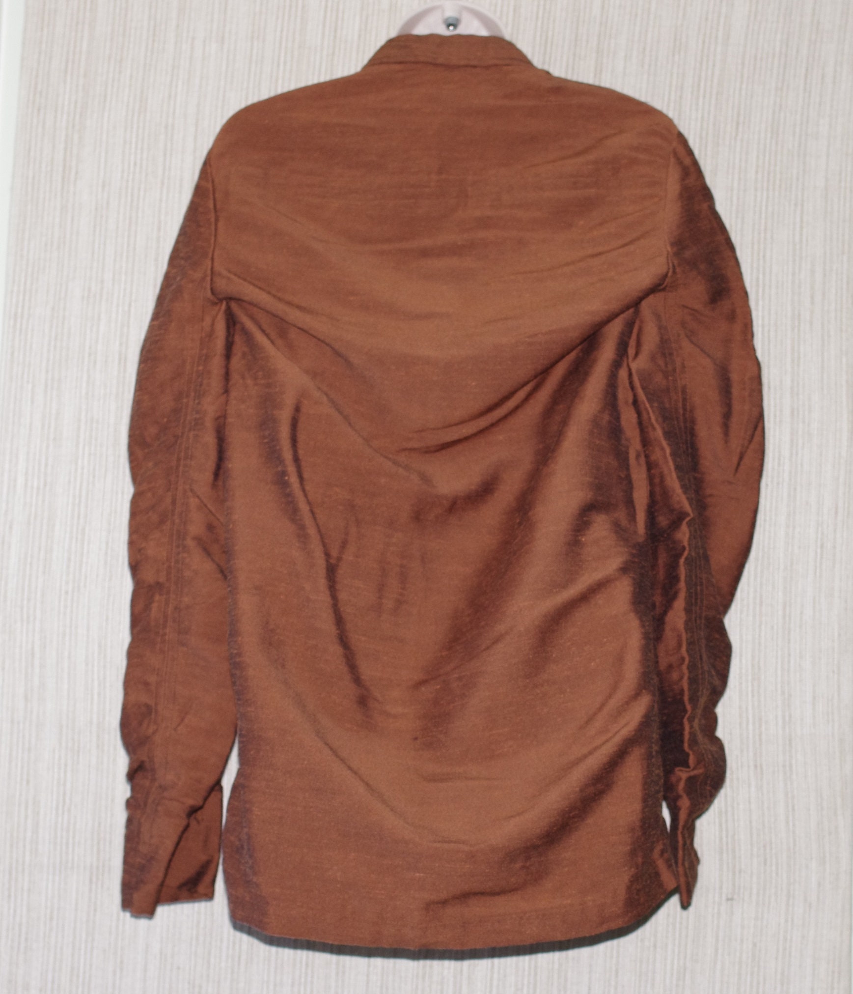Para Mujer Escada cremallera chaqueta de lana marrón con adornos de oro 