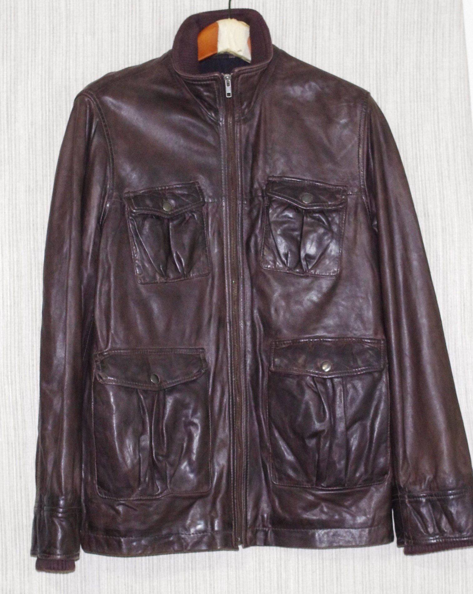Veste Réversible KENNETH COLE NEW YORK - Velours Marron / Cuir - Taille M - Présentoir Neuf