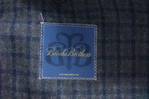 Brooks Brothers Wool Silk leather trimmed Checked… - image 7