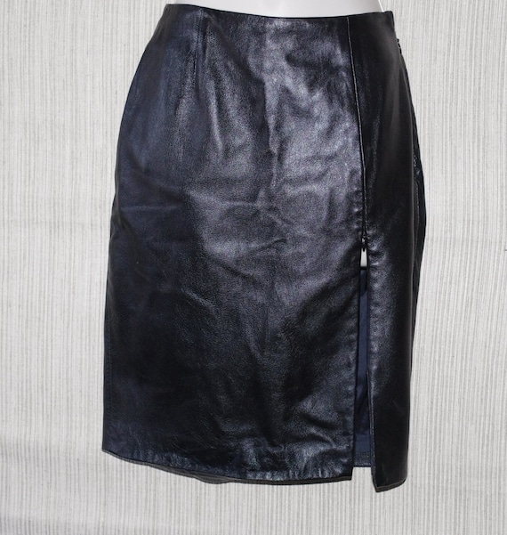 Daniel & Rebecca Black Leather Vintage Pencil spli