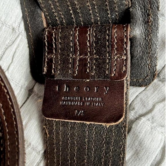Theory Brown Leather Wide Belt Women Size Small - Etsy display picture 1
