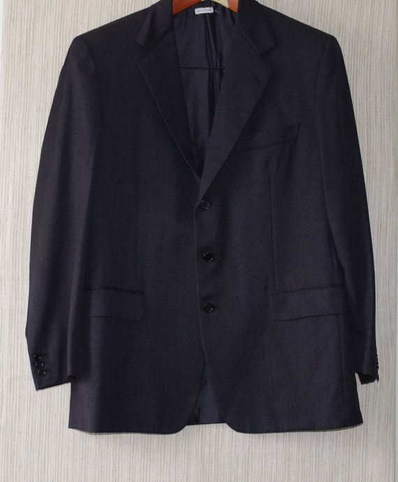 Brioni Roma "Traiano" Wool Charcoal  3 Button Vent