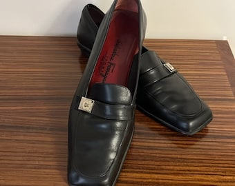 VTG Salvatore Ferragamo zapatos deportivos negros para mujer Talla 8,5 A