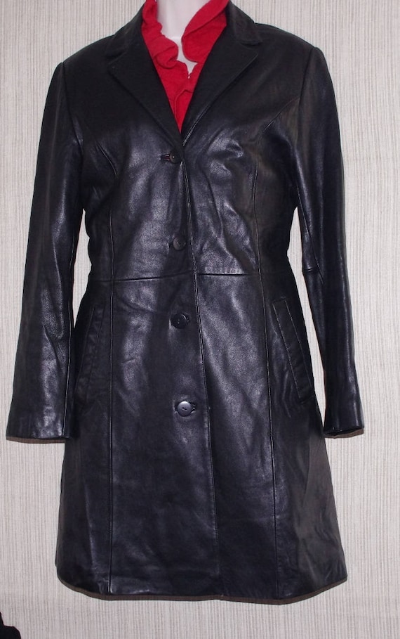 Juliet Michelle by Adler Black Leather Insulated Women Coat Size m Etsy