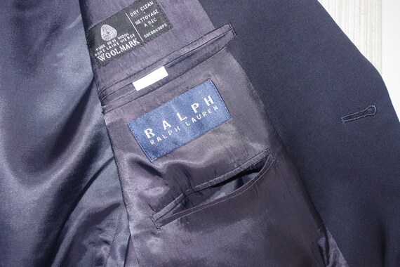 RALPH Ralph Lauren Blue Label Navy Gold Button Blazer Mens
