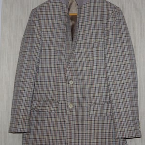 Stanley Blacker Sport Blazer Karierter Blazer Beige Braun Wollgemisch Wollmischung Gr. 40R