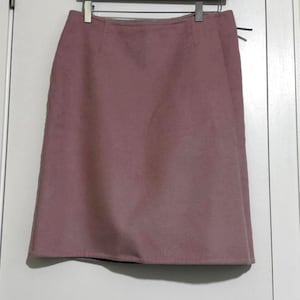 Minifalda de lana virgen hervida rosa de Max Mara Studio Cucito a Mano Talla:10