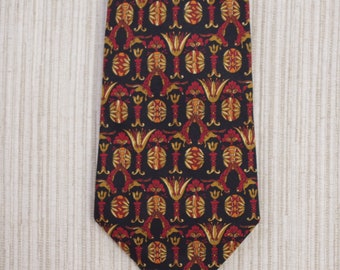 Salvatore Ferragamo Italien Svart Lyxig JOKER Mönstrad Sidenslips 152 x 108 cm