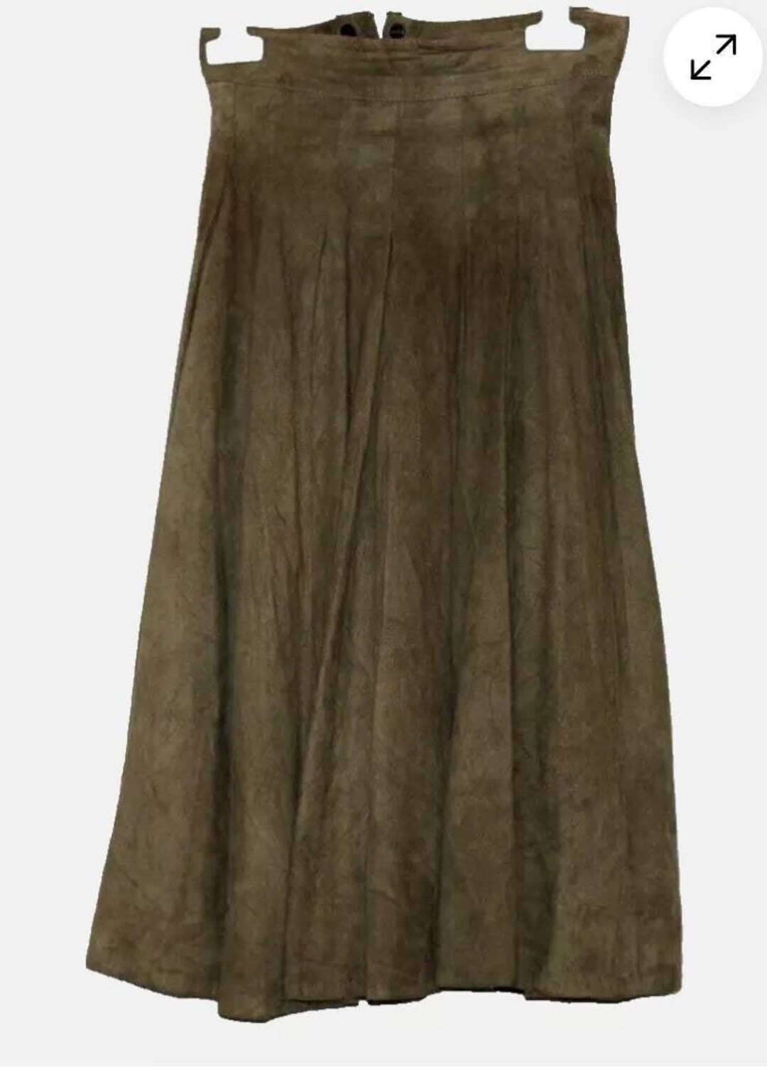 Maxfield Parrish London Green Suede Leather Flare Midi Skirt Size M (23 ...
