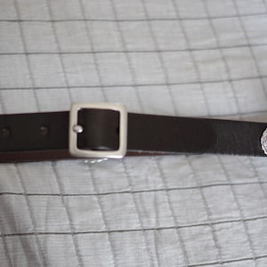 Ralph Lauren Leather Belt - Southwestern Concho - Silver Metal Brown Leather Women size:32