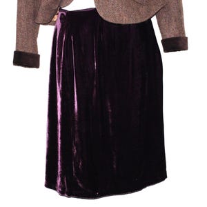 Jupe crayon longueur genou en velours de soie mélangée bordeaux Pinko Italy Taille : 6