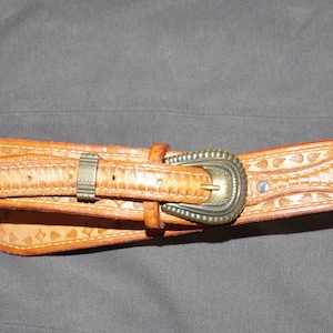 Cinto vintage western Heart Concho marrom prateado marrom &quot;Denise&quot; 34&quot;-36&quot;