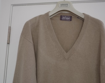 Lord & Taylor 2 Ply Cashmere Tan V Neck Men Pullover Size:L Hong Kong
