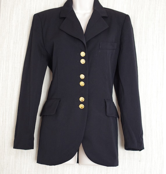 Escada Margaretha Ley Black Gold Button Veste Femme Taille 38 Etsy France