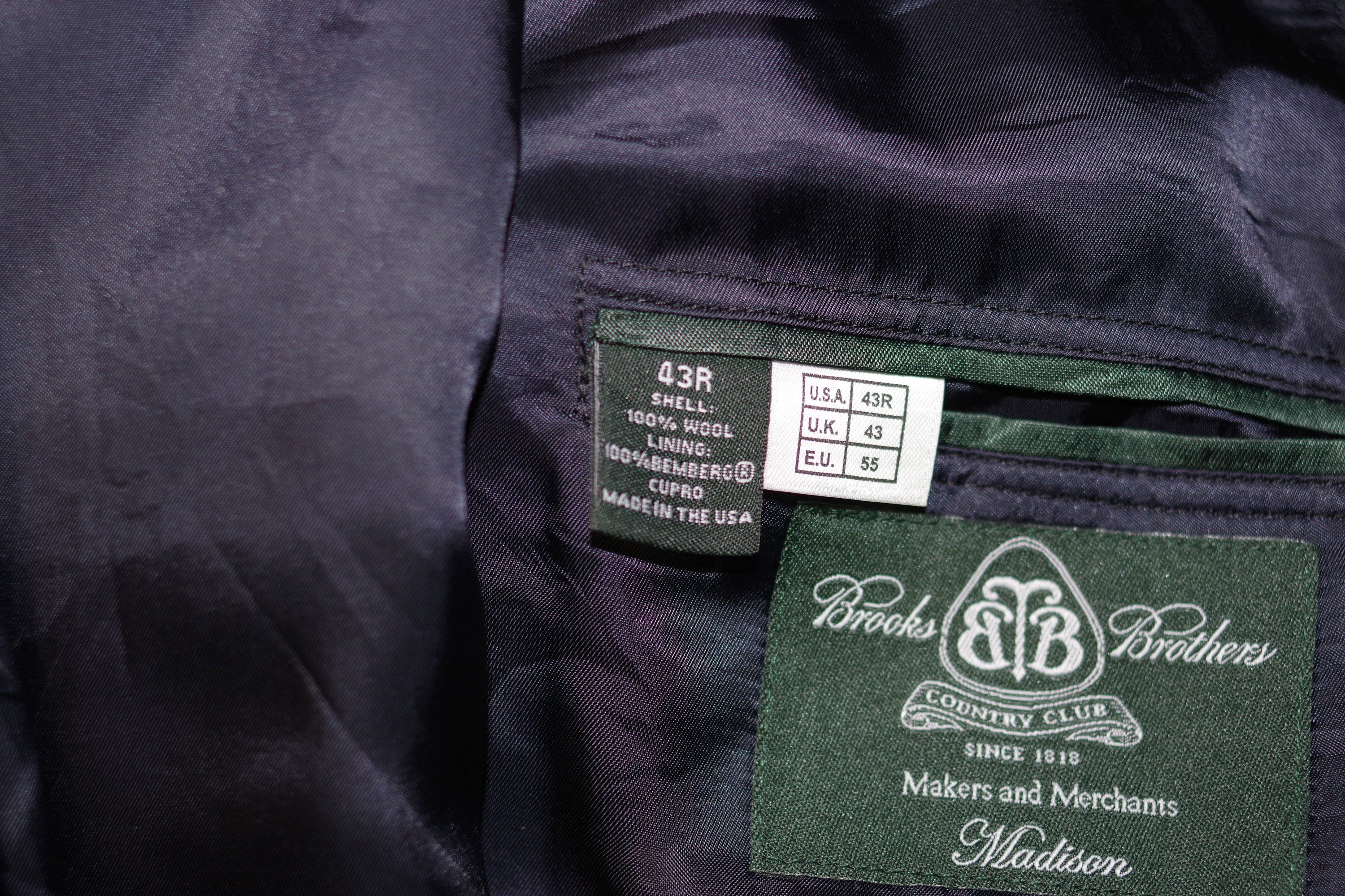 Brooks Brothers Madison Country Club Loro Piana Mens Gold Button