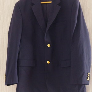 RALPH Ralph Lauren Blue Label Navy Gold Button Blazer Mens Size:40R