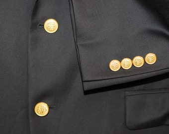 希少 Brooks Brothers Loro Piana BALLCOLLAR Brooks Brothers Madison Country Club Loro Piana Mens Gold Button