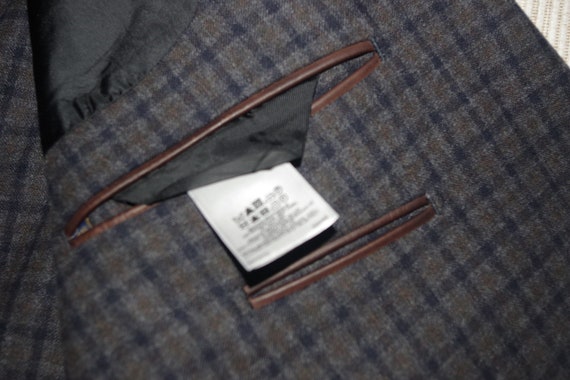 Brooks Brothers Wool Silk leather trimmed Checked… - image 9