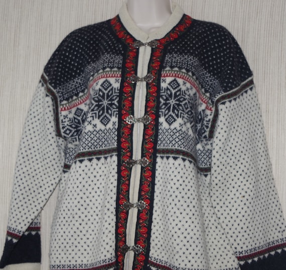 Vintage Squaw Valley Wool Metal Button Slouchy Cozy Cardigan Sweater Size:M