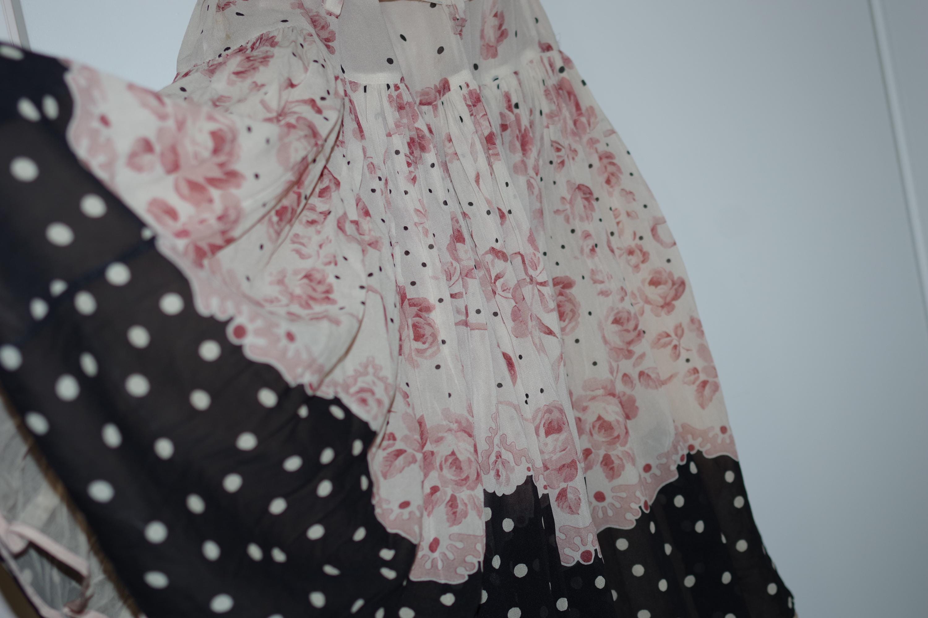 RED VALENTINO チェリーフラワープリント ワンピース RED Valentino Silk Floral Dress Cherry Blossoms Print Fit Flare