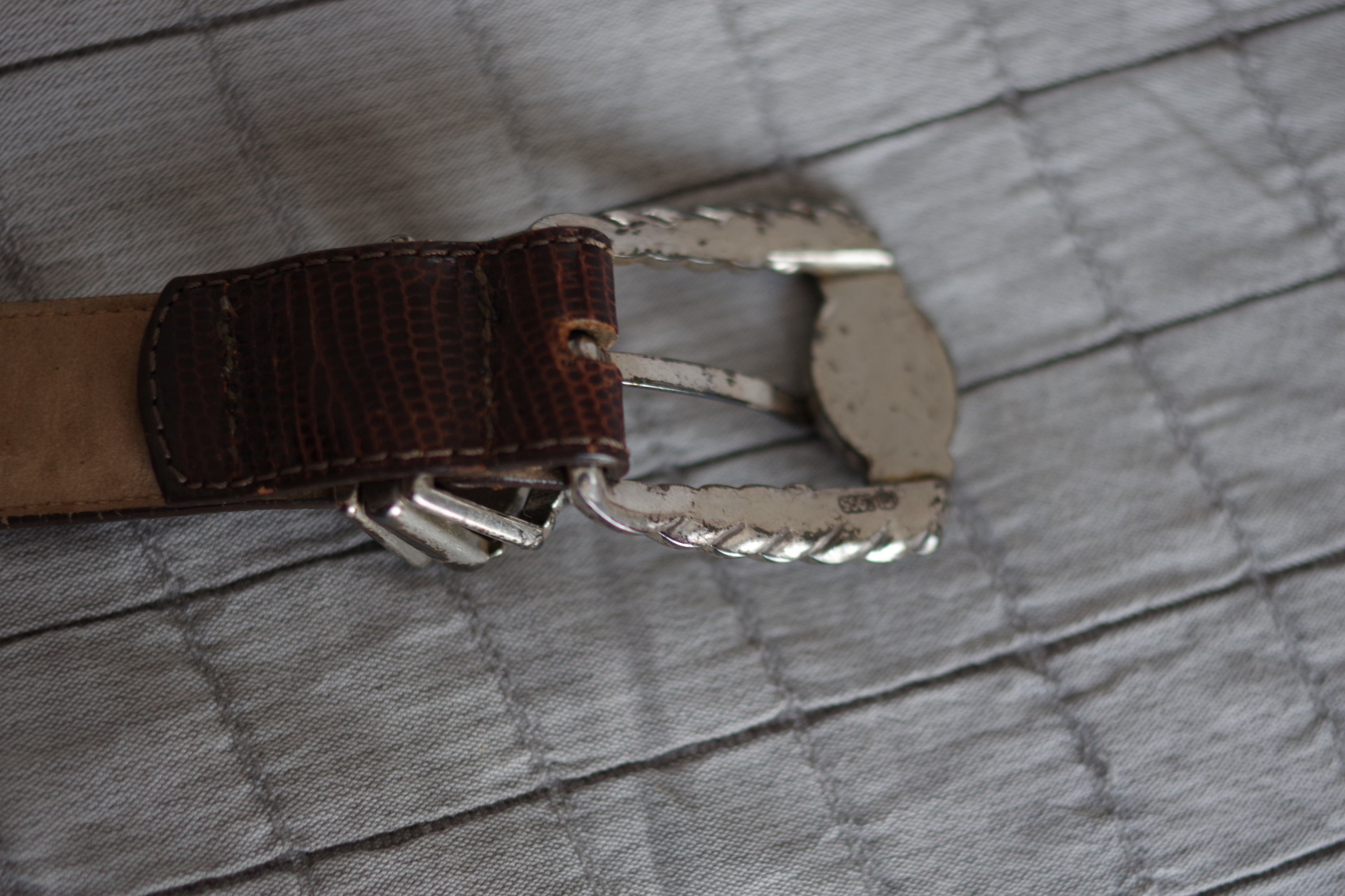 RARE 1995 Brighton Museum Collection Brown Leather Belt with Noah\'s Ark Buckle Brighton Museum Collection Brown Leather/Gold Coin Belt  main image 2